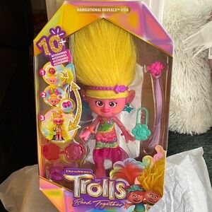 DreamWorks Trolls Viva Doll - Pink and Yellow Hair
